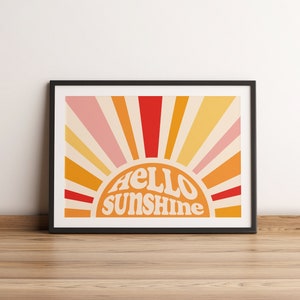 HELLO SUNSHINE Quote Print - - A5-A4-A3-A2-A1 - - Wall Decor, Colour Print, Typography Poster, Gallery Wall