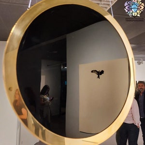Obsidian Mirror 40cm / 15.74 Inches – Handmade Mexican Volcanic Stone | Scrying Tool, Spiritual Protection, Energy Mirror