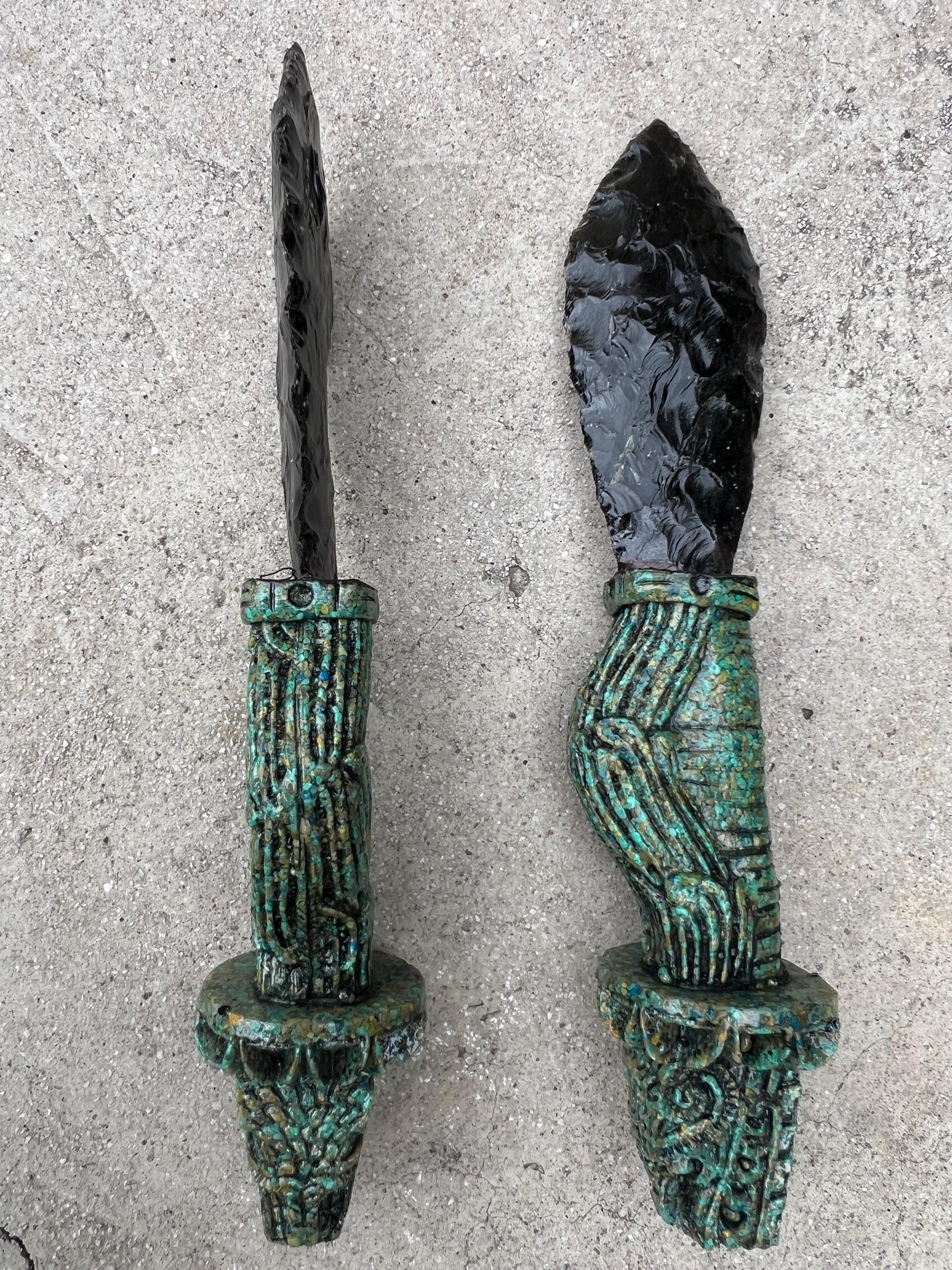Obsidian aztec knife - Etsy 日本