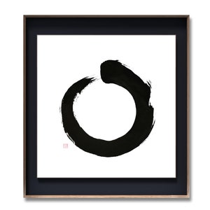 unframed 円相 Enso Zen Circle — Handwritten Brush Calligraphy Chinese Japanese Zen art Meditation abstract Minimalist Painting