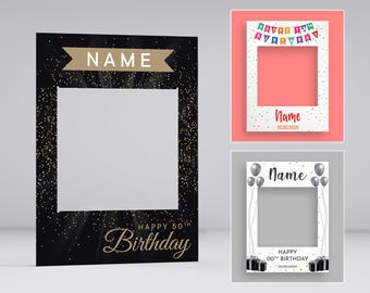 Customisable Birthday Selfie Frame Bespoke Personalised Party Decoration Ideal Birthday Gift Young Birthday and Old Birthday Party Prop