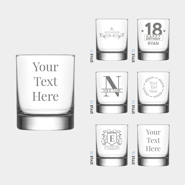 Personalised Whiskey Glass Engraved Custom Etched Bespoke Glass Any Text Custom Gift for Whisky Glassware Wedding Gift