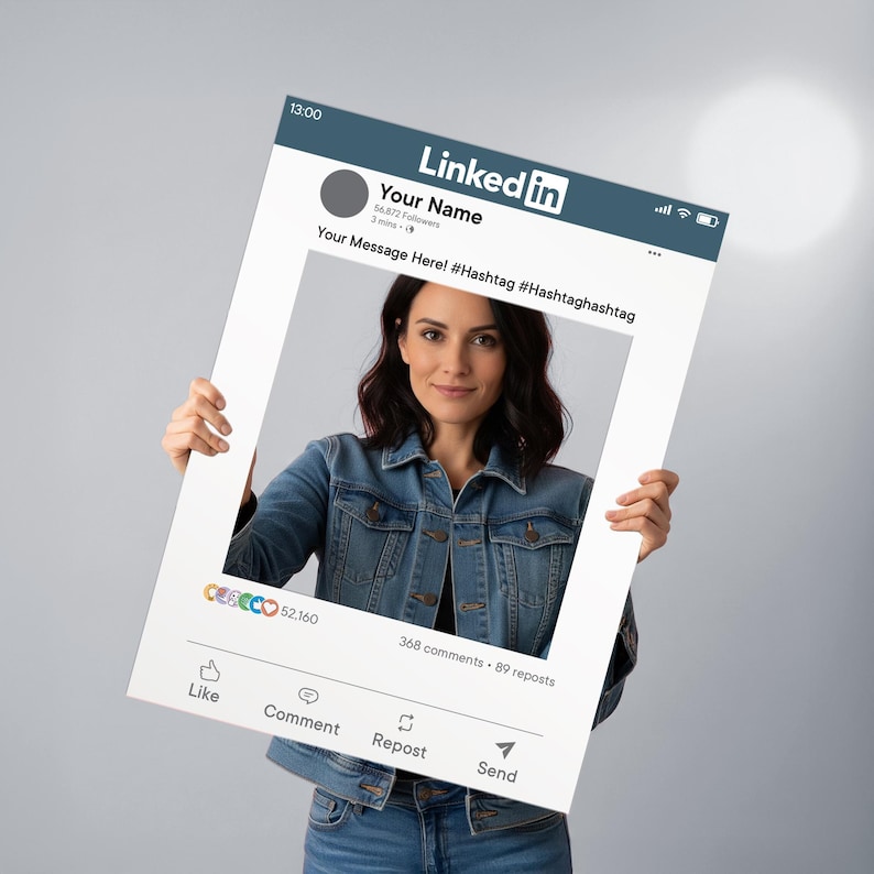 Linkedin Editable Frame Customisable Social Media Selfie Frame Bespoke Linkedin Effect ...