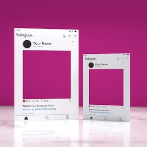 Customisable Social Media Selfie Frame Bespoke Instagram effect Personalised Party Decoration Ideal Wedding Gift