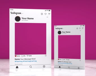 Customisable Social Media Selfie Frame Bespoke Instagram effect Personalised Party Decoration Ideal Wedding Gift