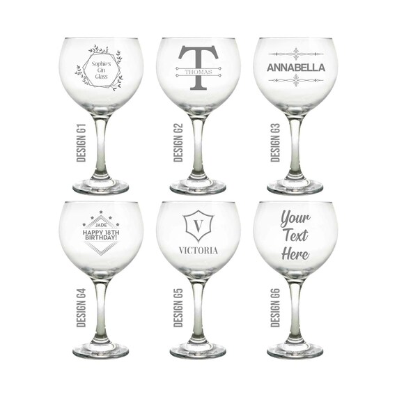 Personalised Gin Glass Engraved Custom Etched Bespoke Glass Etsy