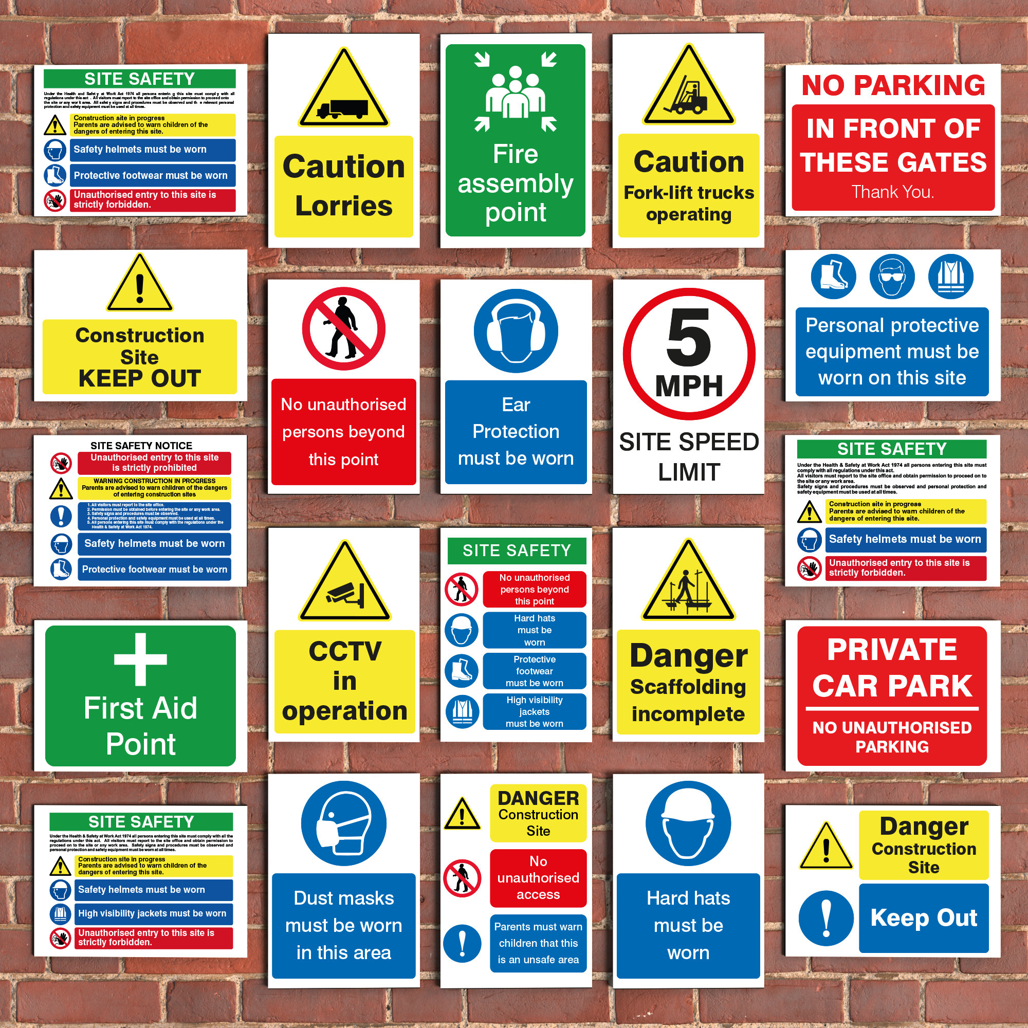 construction-site-health-and-safety-signs-metal-plastic-boards-stickers-etsy