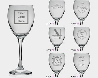 Personalised Wine Glass Engraved Custom Etched Bespoke Glass Any Text Custom Gift for Red Wine Glassware White Wine Cup