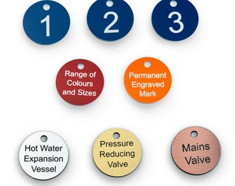 Plastic Laminate Valve Tags Metal Effect Engraved Labels Custom Etched Industrial Sign Plaques Numbered Tags Waterproof Tags