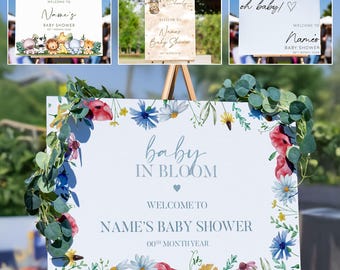 Baby Shower Welcome Sign - Customised Printed Welcome To Our Baby Shower Signage - Large Personalised Baby Shower Sign