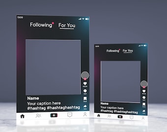Customisable Social Media Selfie Frame Bespoke TikTok effect Personalised Party Decoration Ideal Wedding Gift