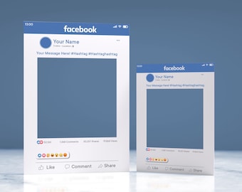 Customisable Social Media Selfie Frame Bespoke Facebook effect Personalised Party Decoration Ideal Wedding Gift