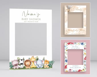 Customisable Baby Shower Selfie Frame Bespoke Personalised Party Decoration Ideal New Baby Gift Neutral Baby Shower