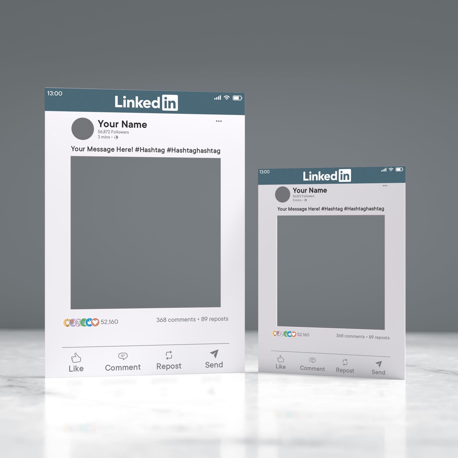 Customisable Social Media Selfie Frame Bespoke Linkedin Effect ...