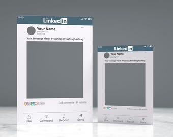 Customisable Social Media Selfie Frame Bespoke LinkedIn effect Personalised Party Decoration Ideal Wedding Gift
