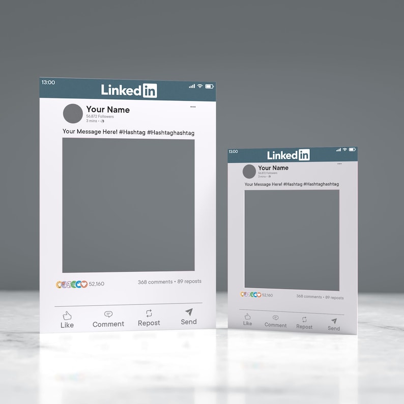 Linkedin Editable Frame Customisable Social Media Selfie Frame Bespoke Linkedin Effect ...