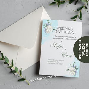 Modern Minimalist Wedding Invitation Template