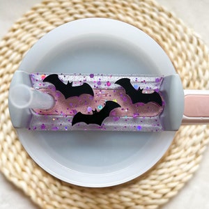 Halloween Stanley Topper: Glitter Bat Tumbler Name Plate