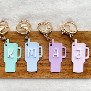Personalized Acrylic Tumbler Name Keychain, Backpack Name Tag, Acrylic Name Tag, Diaper Bag Tag, Monogram Keychain, Custom Initial Keychain