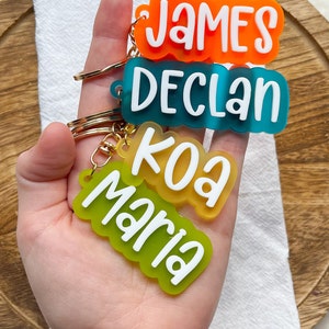 Personalized Acrylic Name Keychain, Backpack Name Tag, Acrylic Name Tag, Diaper Bag Tag, Backpack Keychain, Custom Acrylic Keychain