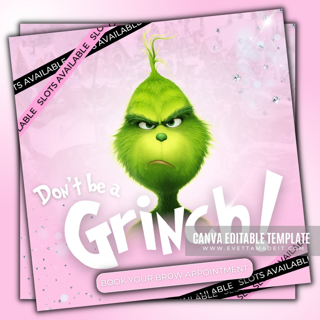 Grinch Flyer Holiday Flyer Brow Tech Flyer DIY Template Canva Template Grinch Flyer Holiday Flyer Brow Tech Flyer DIY Template Canva Template