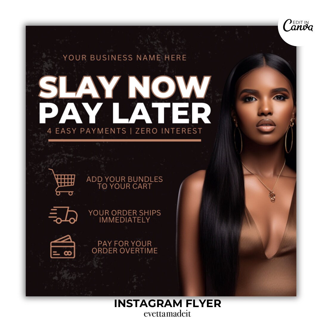 Buy Now Pay Later Sale Flyer Installments Flyer Canva Template DIY