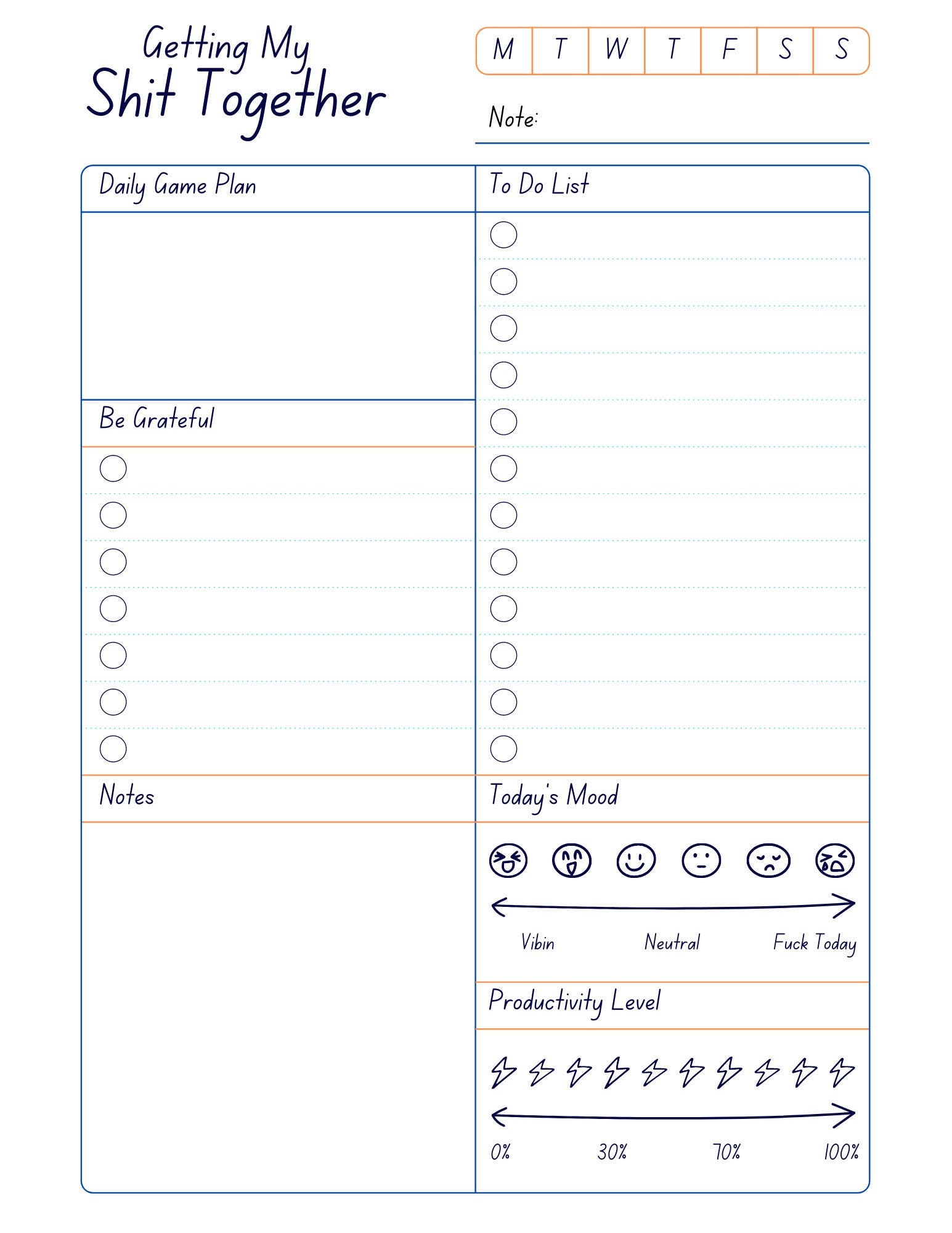 Get Your Shit Together: Daily Planner - Etsy