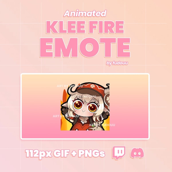 ANIMATED Klee Emote - Genshin Impact | Pre-made Emote | Stream Emotes | Digital Download | Cute Emote | Twitch Emote