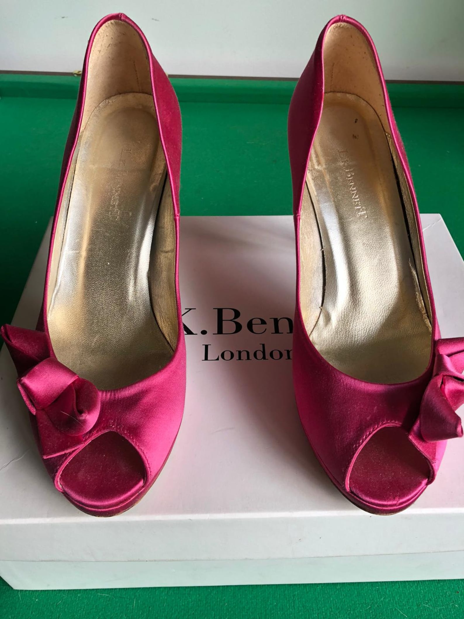 LK Bennett pink satin peep toe shoes size 40 | Etsy