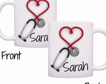 Stemless Wine Tumbler Coffee Travel Mug Glass Cup w/ Lid Heart Stethoscope Nurse