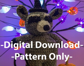 Bandit the Trick or Treat Raccoon Crochet Pattern - PDF DIGITAL DOWNLOAD -