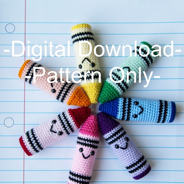 Crochet crayon pattern - PDF DIGITAL DOWNLOAD -