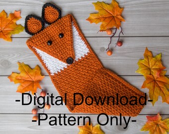 Crochet fox towel pattern - PDF DIGITAL DOWNLOAD -