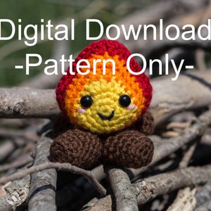 Happy crochet campers' campfire pattern - PDF DIGITAL DOWNLOAD -