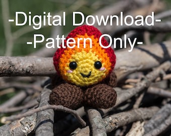 Happy crochet campers' campfire pattern - PDF DIGITAL DOWNLOAD -