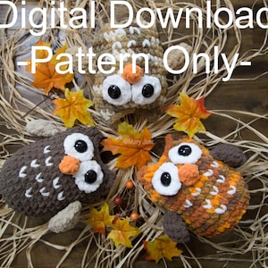 Crochet owl pattern - PDF DIGITAL DOWNLOAD -