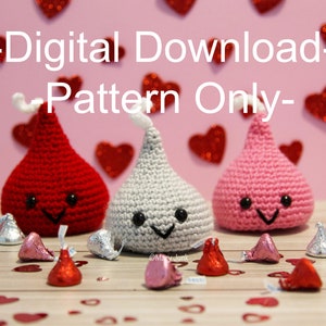 Crochet Candy Kiss Pattern - PDF DIGITAL DOWNLOAD -