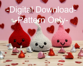 Crochet Candy Kiss Pattern - PDF DIGITAL DOWNLOAD -