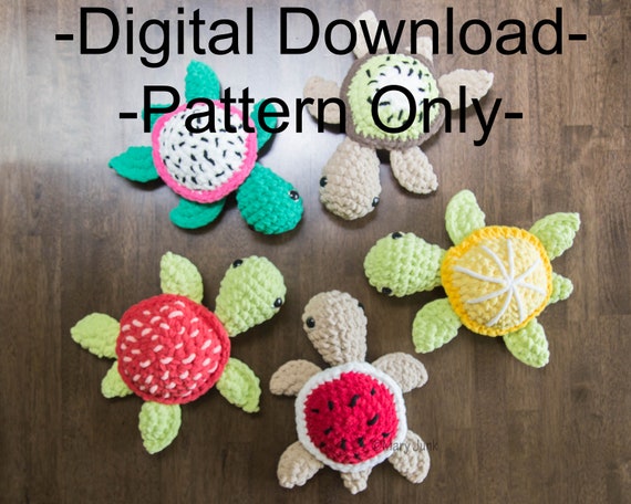 Crochet Fruit Turtles Pattern Bundle PDF DIGITAL DOWNLOAD | Etsy