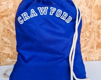 Personalised Drawstring Cotton  Gym Bag Boys Girls School Forest Tap Dance Drawstring Bag PE Pump Nursery Bag Graduation
