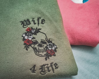 Personalised Sweatshirt Custom Shirt, Embroidered  Custom Embroidered text / slogan crew neck sweatshirt, women's