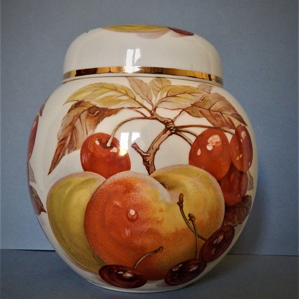 Mason's Pottery,  Ginger vase with a pattern of autumn fruits, porcelain