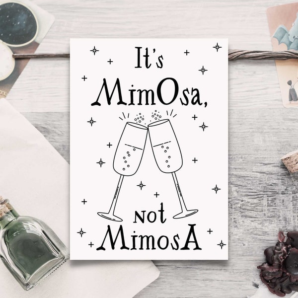 It's MimOsa not MimosA Printable Witch Wizard Halloween Party or Shower Bar Sign