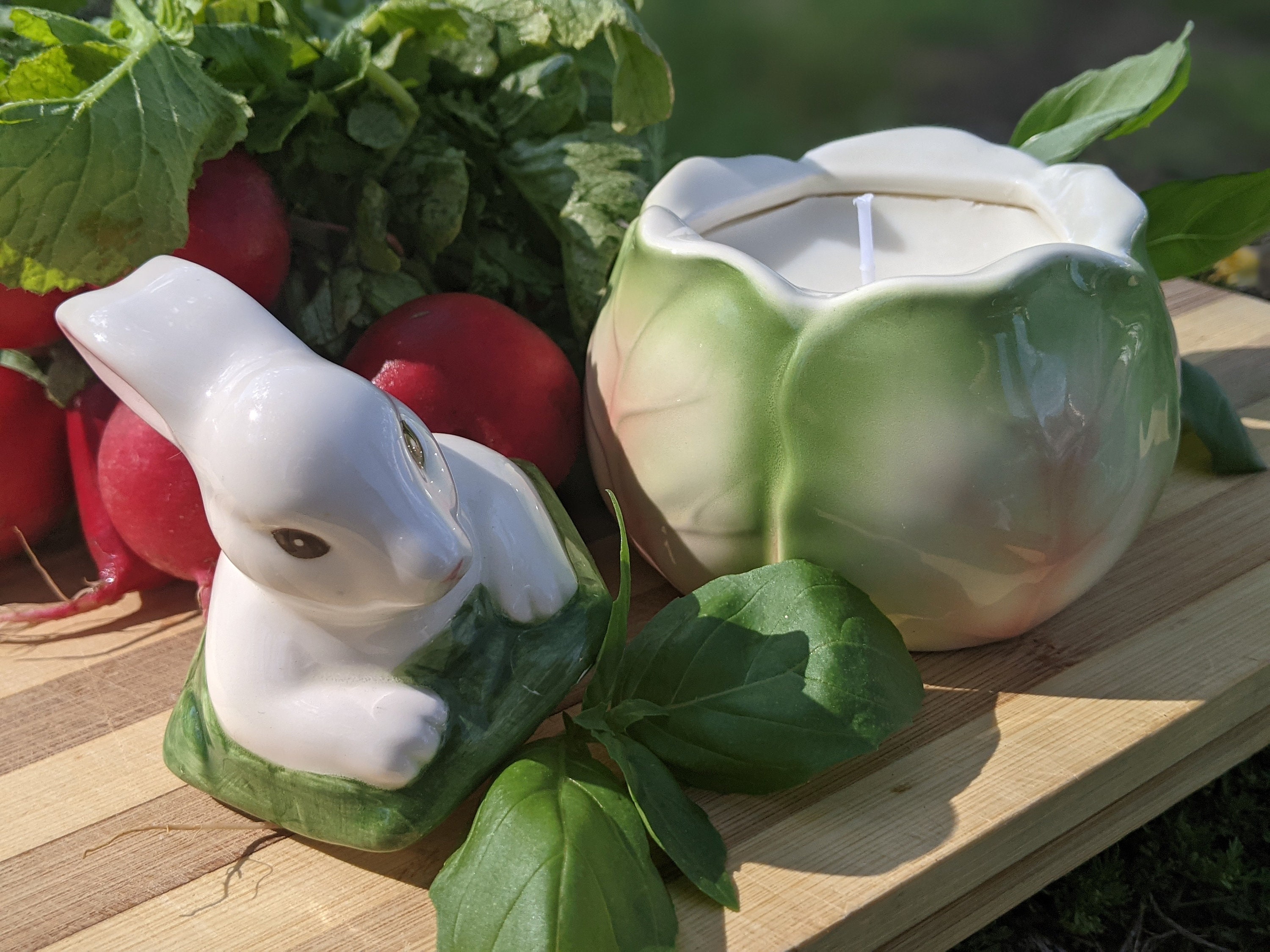 Kleine Charge Kerze in Keramik Hasenschale Fenstergarten Duft | Etsy