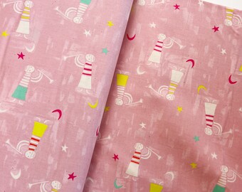 Noel- Angels Singing in Pink Fabric | Half Yard | Shop Closing- 30% OFF EVERYTHING- 1 Yard Minimum