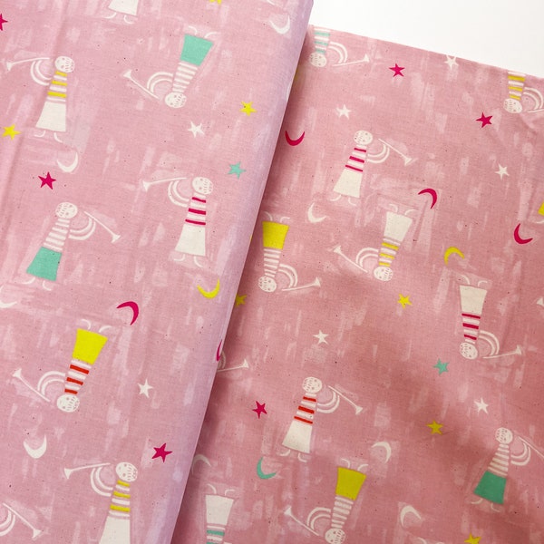 Noel- Angels Singing in Pink Fabric | Sold by 1/2 Yard | 30% OFF EVERYTHING- 1 Yard Minimum