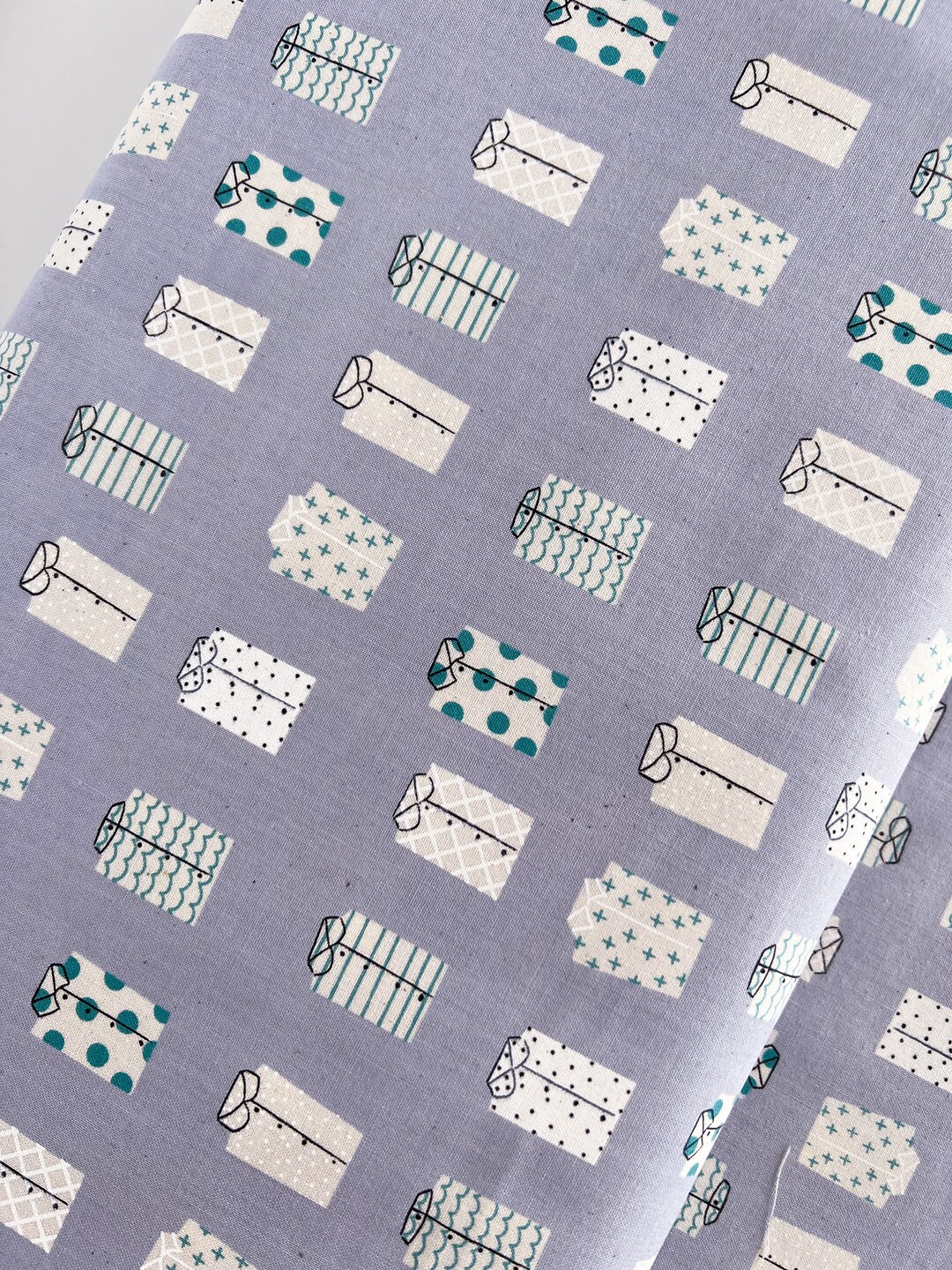 Kujira and Star Whales Don't Wear Shirts Fog Fabric Cotton & Steel Half