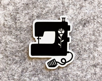 Sewing Machine Sticker - Coco West Illustration Shop Closing- 30% OFF EVERYTHING- 1 Yard Minimum