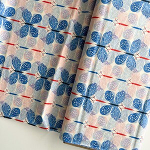 Beauty Shop- Good Luck Blue Butterfly Fabric | Cotton and Steel | Half Yard | Shop Closing Sale 30% OFF EVERYTHING- 1 Yard Minimum