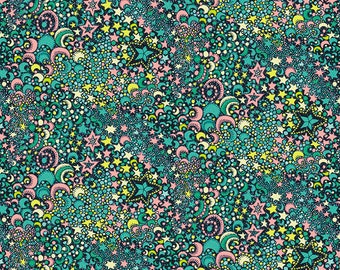 Galactic in Midnight - Sally Kelly Paradiso Fabric | Sold by 1/2 Yard | 30% OFF EVERYTHING- 1 Yard Minimum
